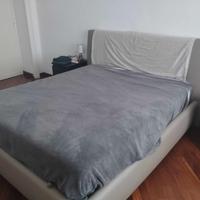 Letto matrimoniale contenitore in ecopelle grigio
