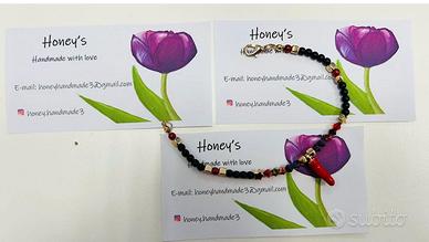 Bracciale fatto a mano pietre e corno