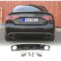 DIFFUSORE AUDI A4 B8 11-15 LOOK RS4 DOPPIA USCITA