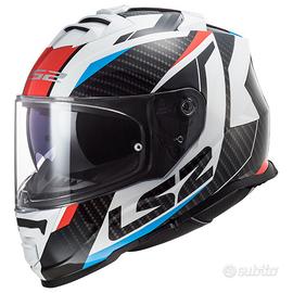 Casco Integrale LS2 STORM RACER Rosso Blu Carbon