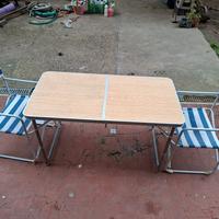 Tavolo Pieghevole 120 x 60 + 2 sedie pieghevoli