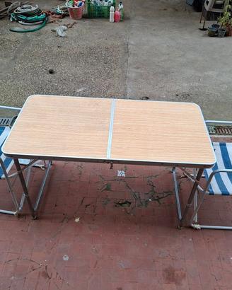 Tavolo Pieghevole 120 x 60 + 2 sedie pieghevoli