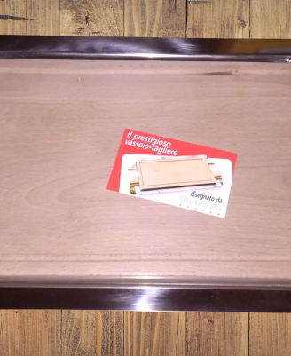 Vassoio Acciaio Inox + Tagliere di Legno, Giugiaro