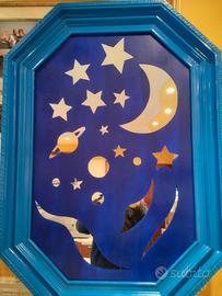 Specchio intagliato e dipinto a mano