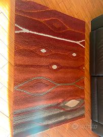 Tappeto moderno geometrico rosso e grigio – grande