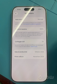 iPhone 17 Bianco 256gb PARI AL NUOVO (Batteria 100