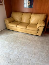 Divano letto 3 posti in vera pelle
