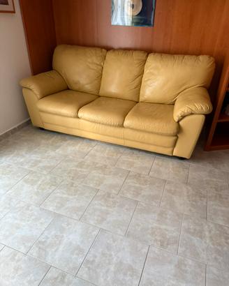 Divano letto 3 posti in vera pelle