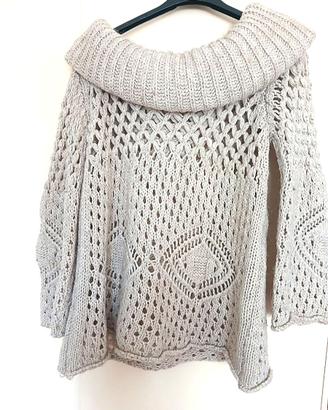 Maglione beige traforato collo ad anello M
