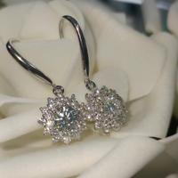 coppia orecchini con diamante moissanite 