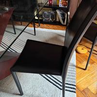 8 sedie ecopelle nere