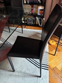 8 sedie ecopelle nere