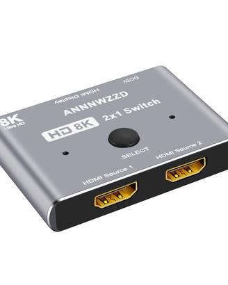 Switch HDMI 2.1 8k 4k 120hz + set di cavi