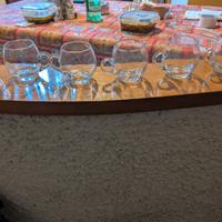 Bicchieri di cristallo + ciotola + mestolo 