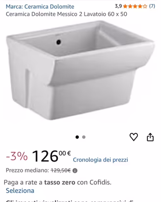 Lavabo in ceramica dolomite