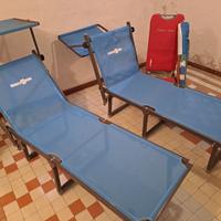 Set 2 lettini più ombrellone e carrello Brunner