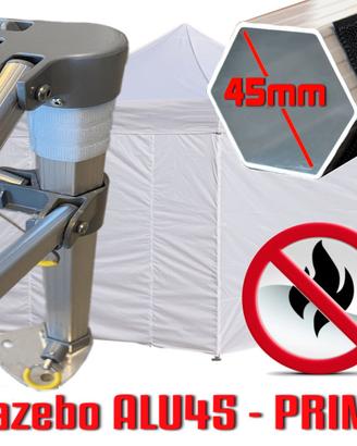 Gazebo 3x3 CERTIFICATO bianco alluminio laterali
