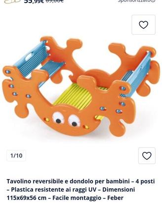 Tavolino e dondolo reversibile