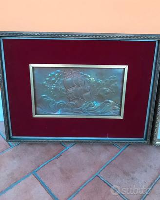 Quadri il lamina rame nicorelli