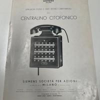 Manuale istruzioni anni 50 citofonia siemens
