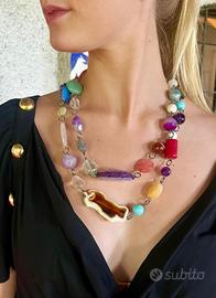 BELLISIMA COLLANA PIETRE COLORATE