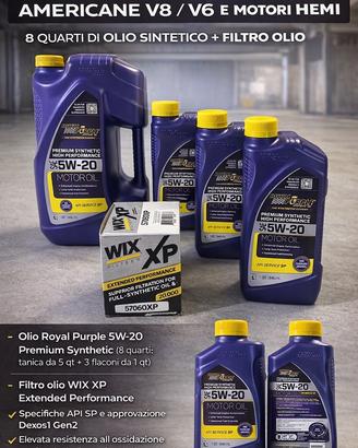 KIT TAGLIANDO 8 QT 7,7 litri  – HEMI RAM