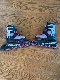 Pattini Rollerblade rosa con protezioni