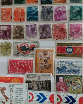 80 francobolli italiani anni 1970