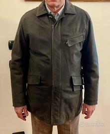 Giaccone in pelle Versace da uomo.