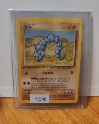 Carte Pokémon Onix set base 1° edizione NM