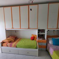 CAMERETTA BAMBINI A PONTE DUE LETTI CON SCRIVANIA