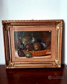 Quadro antico natura morta, oio su tela, firmato