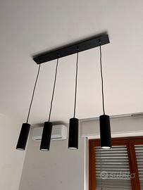 Lampadario pendente nero opaco