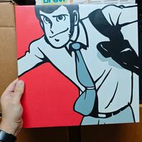 Lupin III the 3rd stampa su tela dipinta a mano
