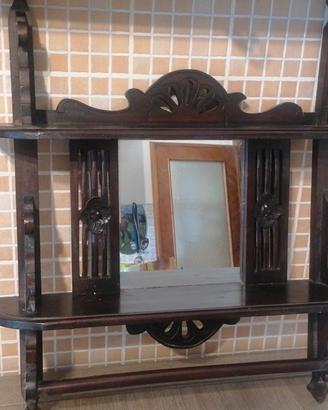 toletta legno con specchio