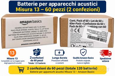 batterie Amazon Basics per apparecchi acustici 