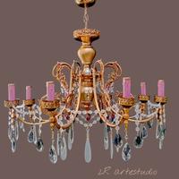 Lampadario a 8 luci con pendenti