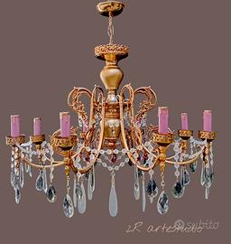 Lampadario a 8 luci con pendenti