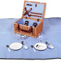 Set da picnic con cestino rettangolare in legno