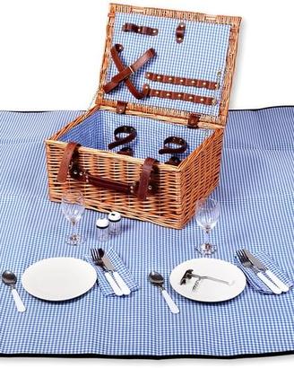 Set da picnic con cestino rettangolare in legno