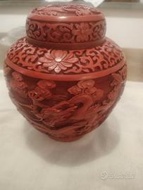 vintage Cinnabar rosso draghi