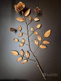 Rosa in rame lavorata a mano
