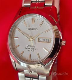 seiko sapphire orologio da polso nuovo datario 