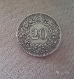 Moneta 20 Rappen Svizzera 1959