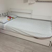 Lettino singolo struttura con cassetto + materasso