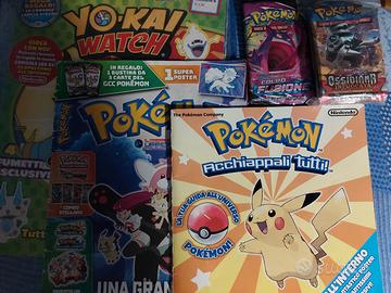 Lotto 40+ Carte Pokemon +3 Riviste Ufficiali