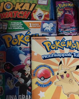 Lotto 40+ Carte Pokemon +3 Riviste Ufficiali