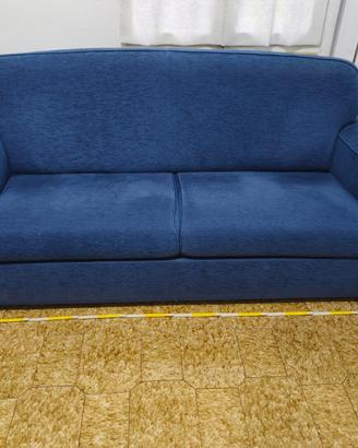 Confortevole divano letto stoffa blu