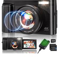 FOTOCAMERA 48 MP SCHERMO 2,7 POLLICI RUOTA 180 GRA