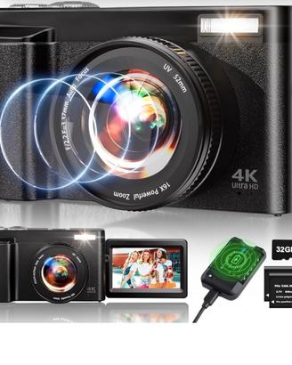 FOTOCAMERA 48 MP SCHERMO 2,7 POLLICI RUOTA 180 GRA